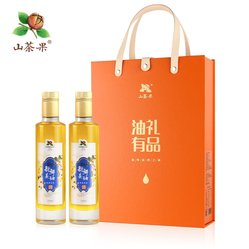 （特惠）山茶果65度有机新鲜茶油（精品礼盒装，258毫升/瓶*2）
